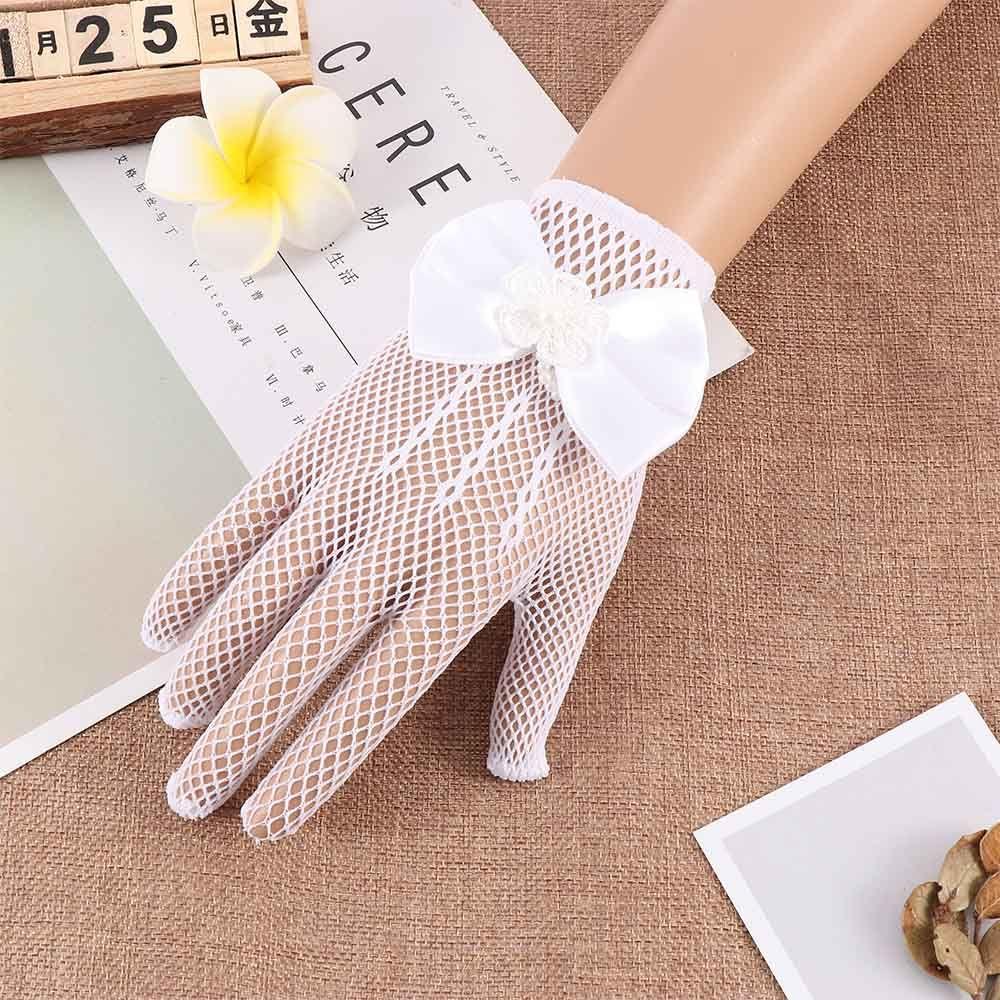 

Princess Lace Mesh Costume Accessories Flower Girl Dresses Gloves белый