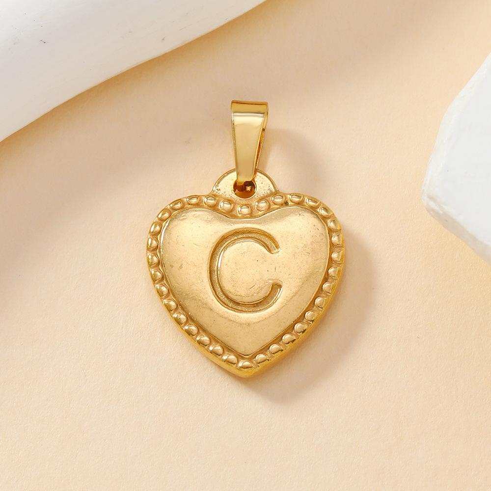 316L Stainless Steel Initial Necklace Letter Heart Pendant Chain For Women Jewelry Accessories