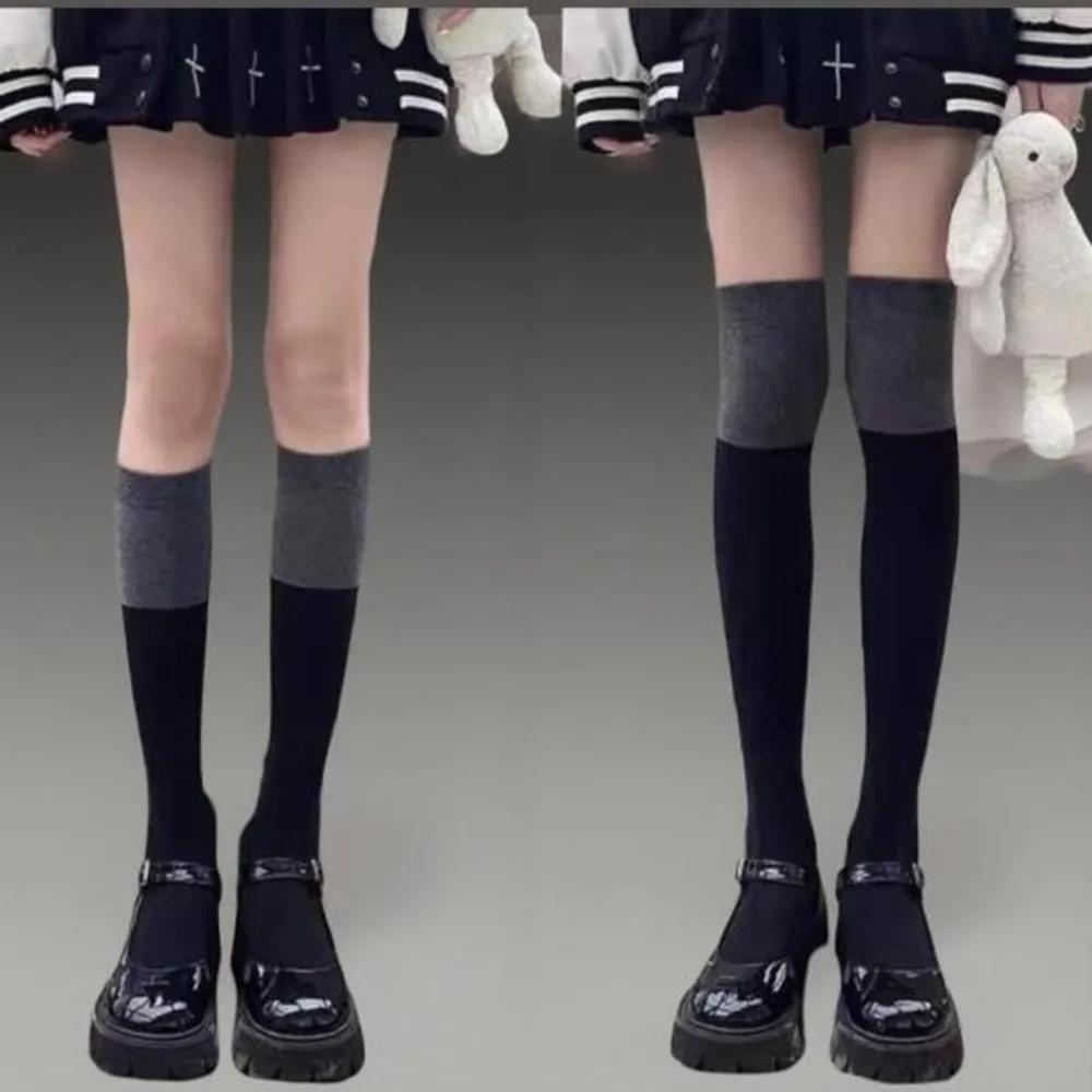 Women's casual color-block long knee socks