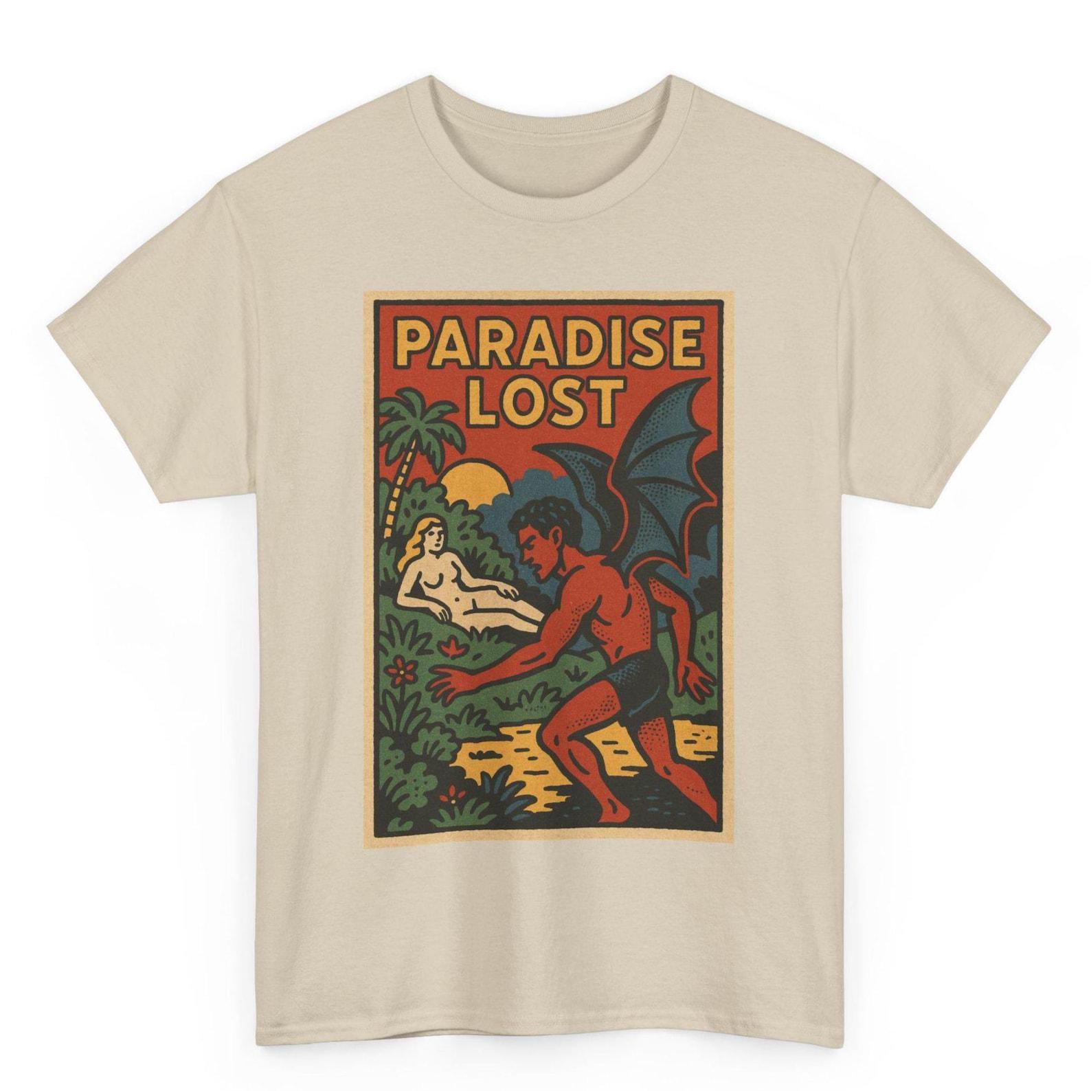 Paradise Lost T-Shirt: Retro Comic Style Milton Graphic Tee M