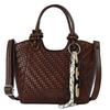 Xeie Thuk Handbag Women PU Leather Woven Texture Crossbody Daily Commute