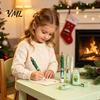 Holiday Writing Pens with Accessories 6PCS Christmas Stationery Set for Students, Cute Patterns Print Party Favors School Practical Supplies,