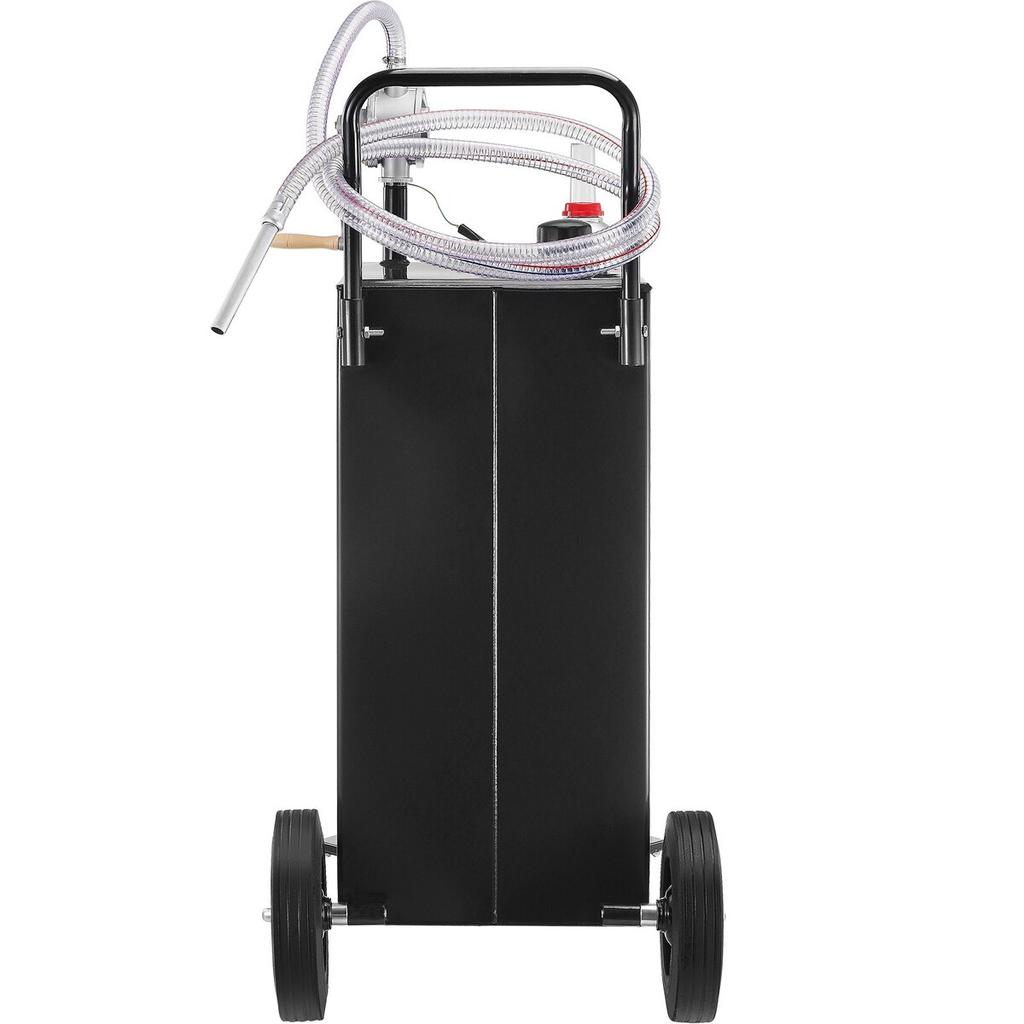 30 Gallon Fuel Caddy, Gas Storage Tank & 4 Wheels, with Manuel Transfer Pump, Gasoline Diesel Fuel Container for Cars, Lawn Mowers, ATVs, Boats, More,