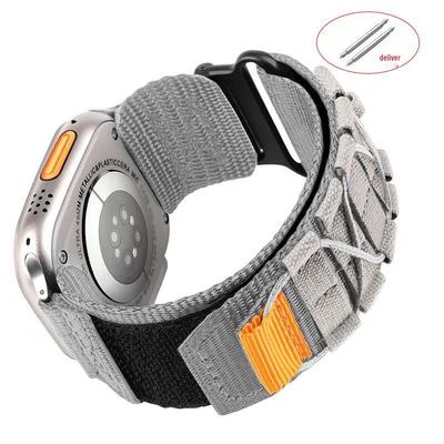 Nylon-Armband mit Schlaufe für Huawei & Samsung Smartwatches, 22 mm Klettverschluss