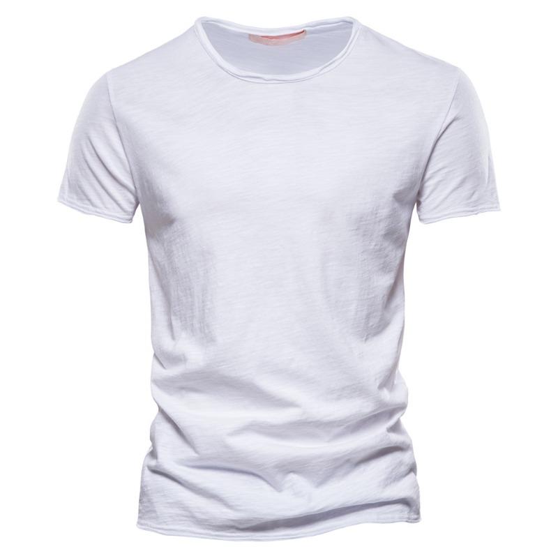 Summer men's new solid color V-neck short-sleeved T-shirt  men's fashion