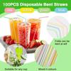 Disposable Plastic Curved Drinking Straws Reusable Child Straw for Drinks Colorful Drinking Tube Multi-time Straw Party Supplies
