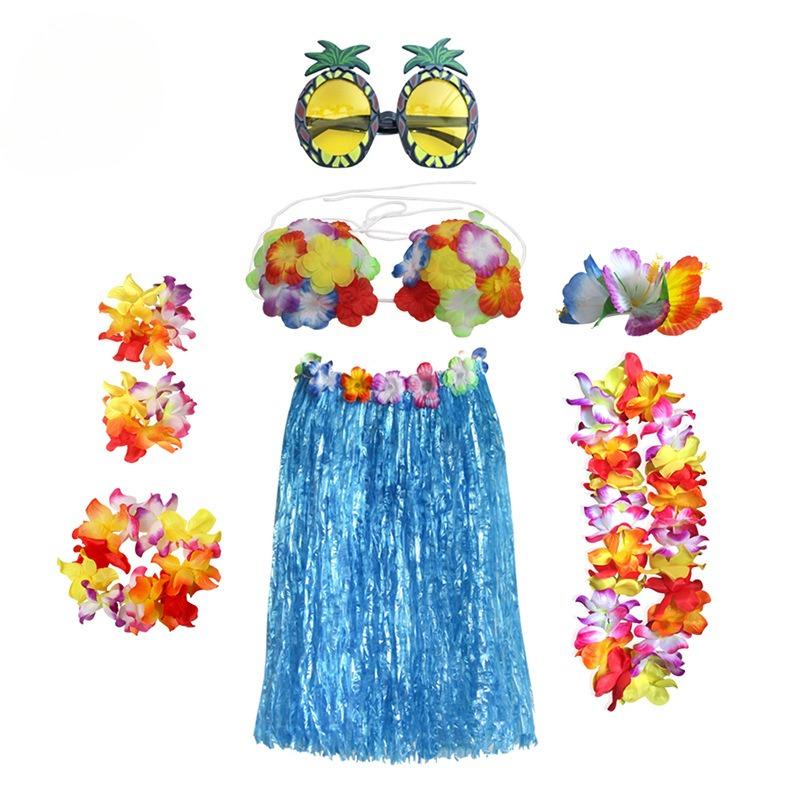 Pineapple Glasses 8-Piece Set Adult Hawaiian Costume for Beach Party Masquerade Events