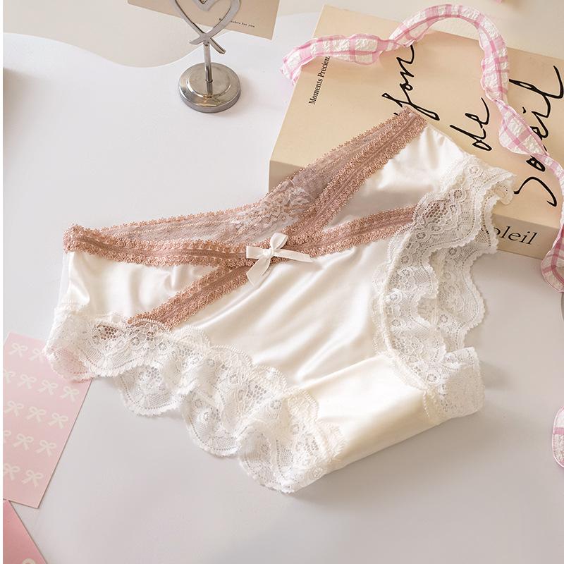 Damen Frühling und Herbst Sexy Bequeme Durchscheinende Spitze Hoher Schlitz Schritt Unterwäsche