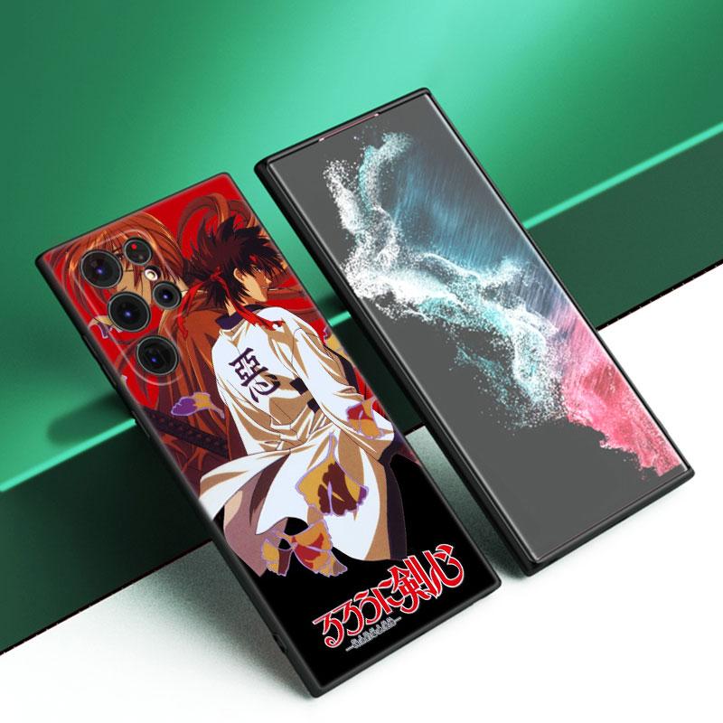 Rurouni Kenshin Anime Black Silicone Phone Case For Samsung Galaxy S23 S21 S20 FE S24 S22 Ultra S10E S10 S9 S8 Plus