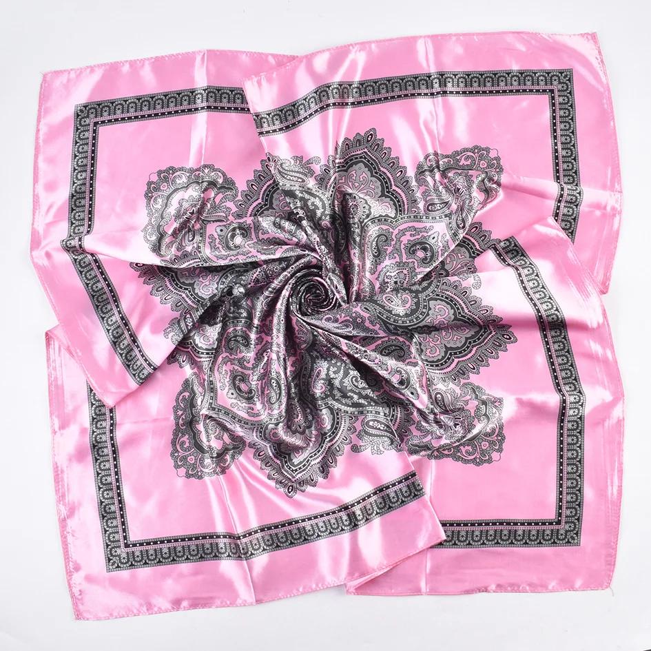 Unisex Turban Head Scarf Headwear Square Hair Scarves for Riding Camping Cycling Exquisite Silk Feeling Hair Cover Wrap