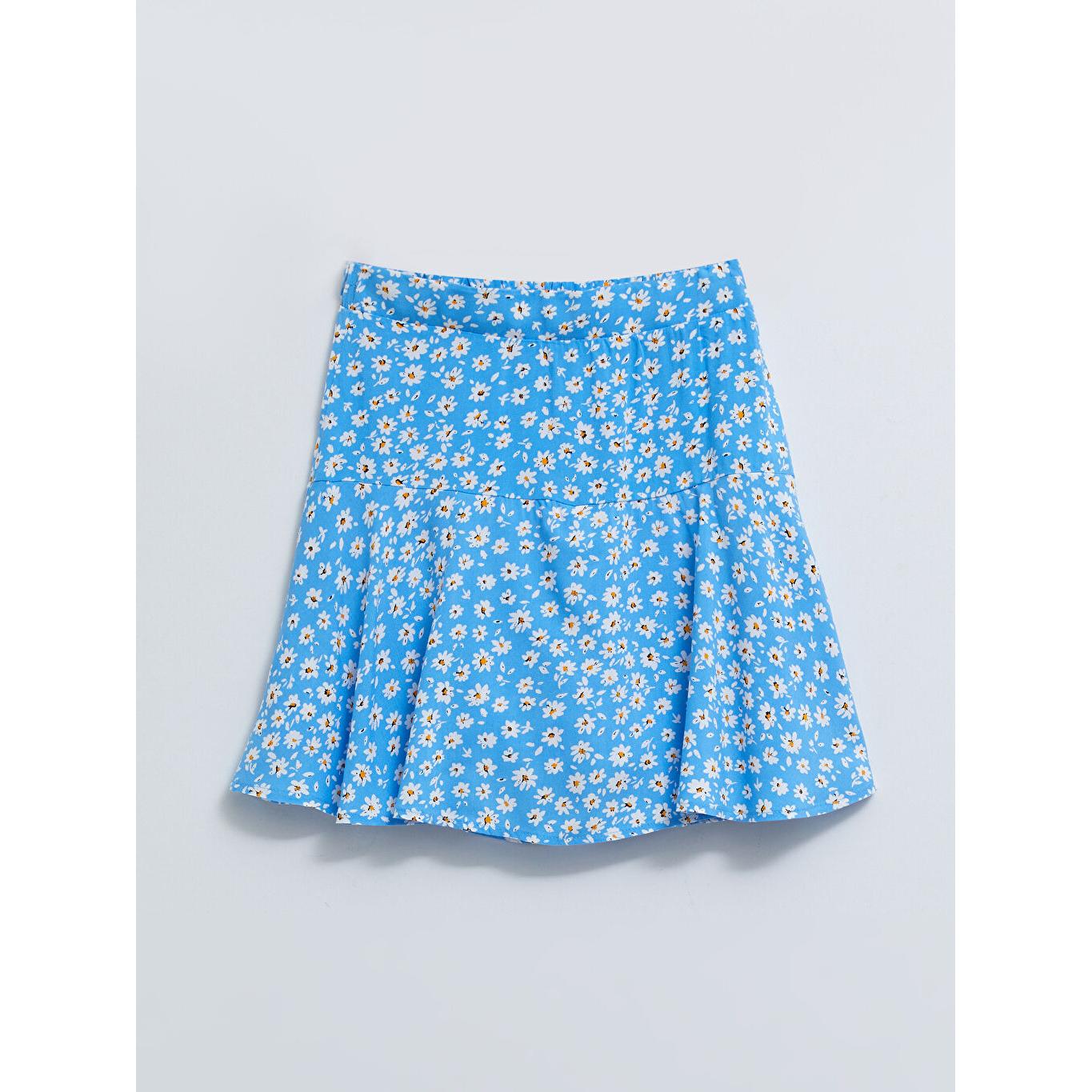 

XSIDE Женская короткая юбка из вискозы с эластичной резинкой на талии и цветочным принтом синего цвета