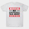 Warning May Spontaneously Talk About Driving Funny Car Quote Crew Neck Tee