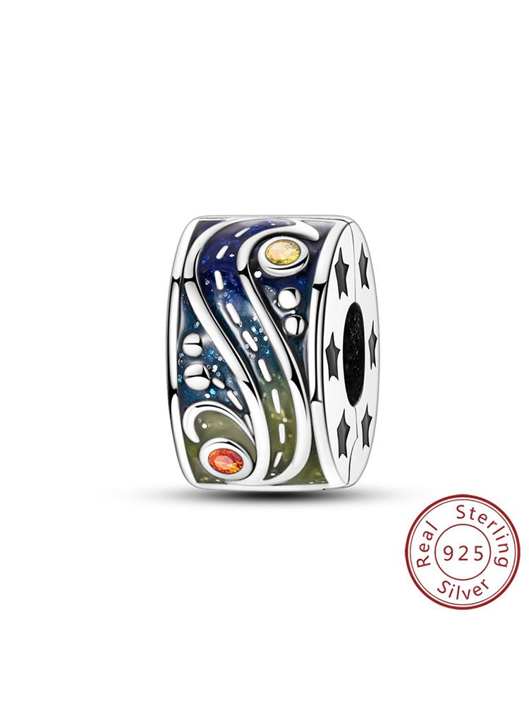 

Charms Copper Van Gogh Starry Sky Fixing Clip Beads Charms Fit Original Dangle Bracelet Necklace Diy Women Jewelry