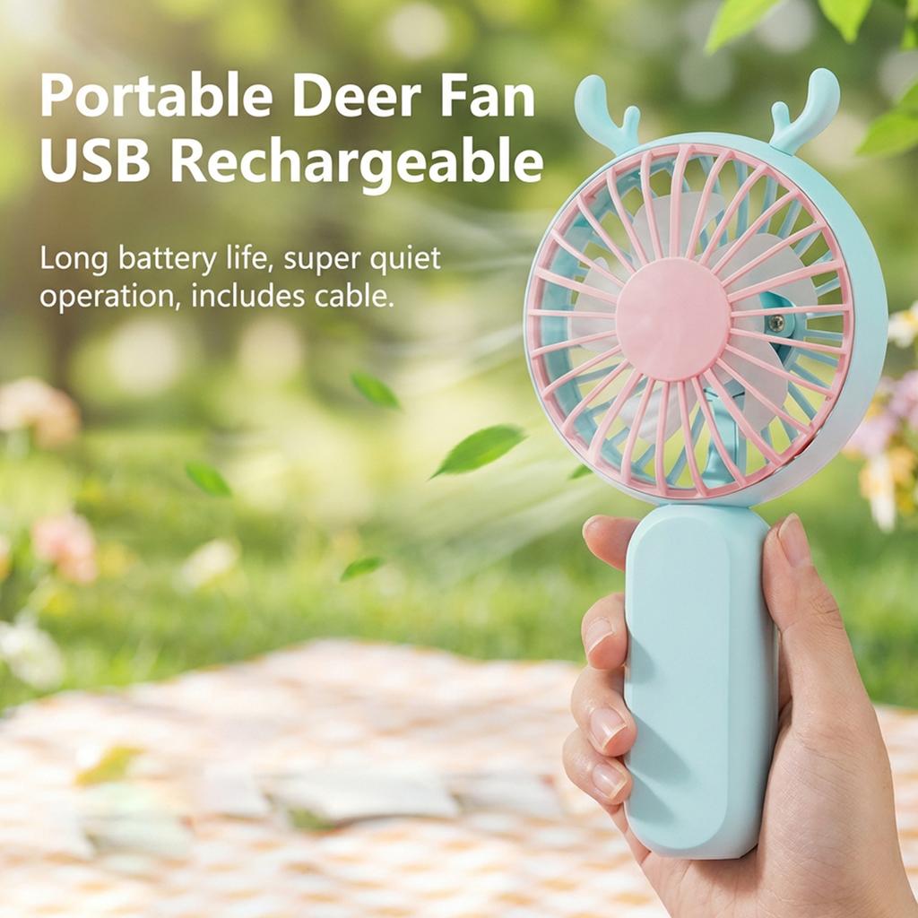 Mini USB Handheld Fan Rechargeable Portable For Student Dormitory Use ABS Material Adjustable Wind Speed
