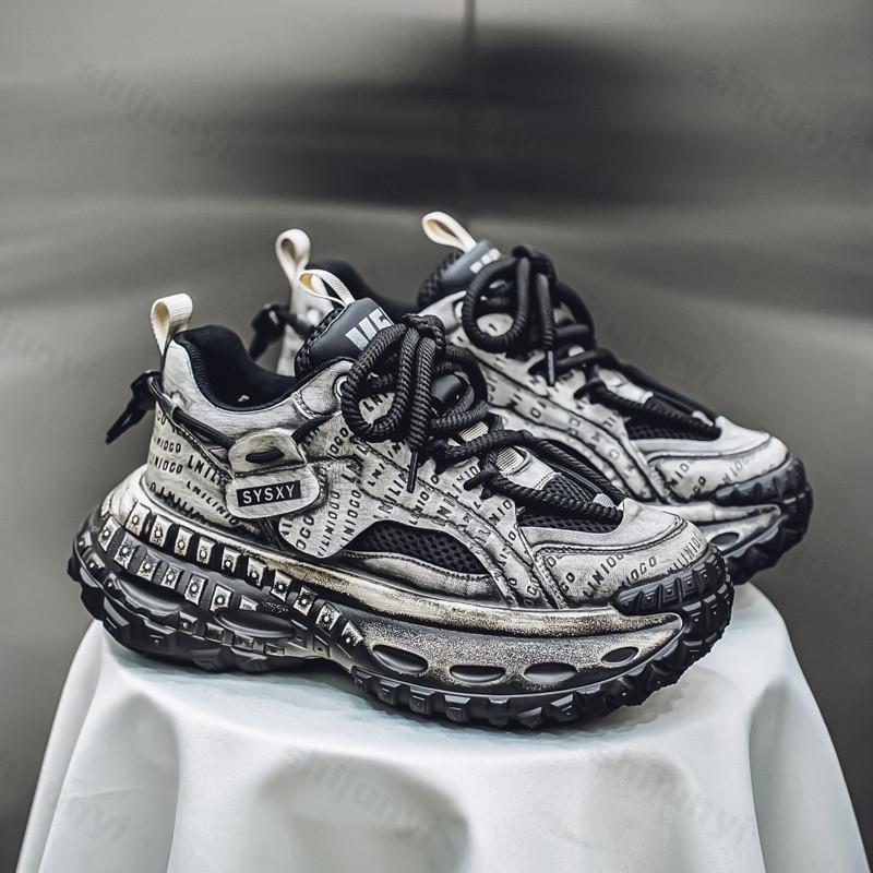 Fashion Men's Shoes 2025 Spring New Style Thick Sole Height Increasing Casual Mesh Breathable Fashion Trend Comfortable Chunky sneakers