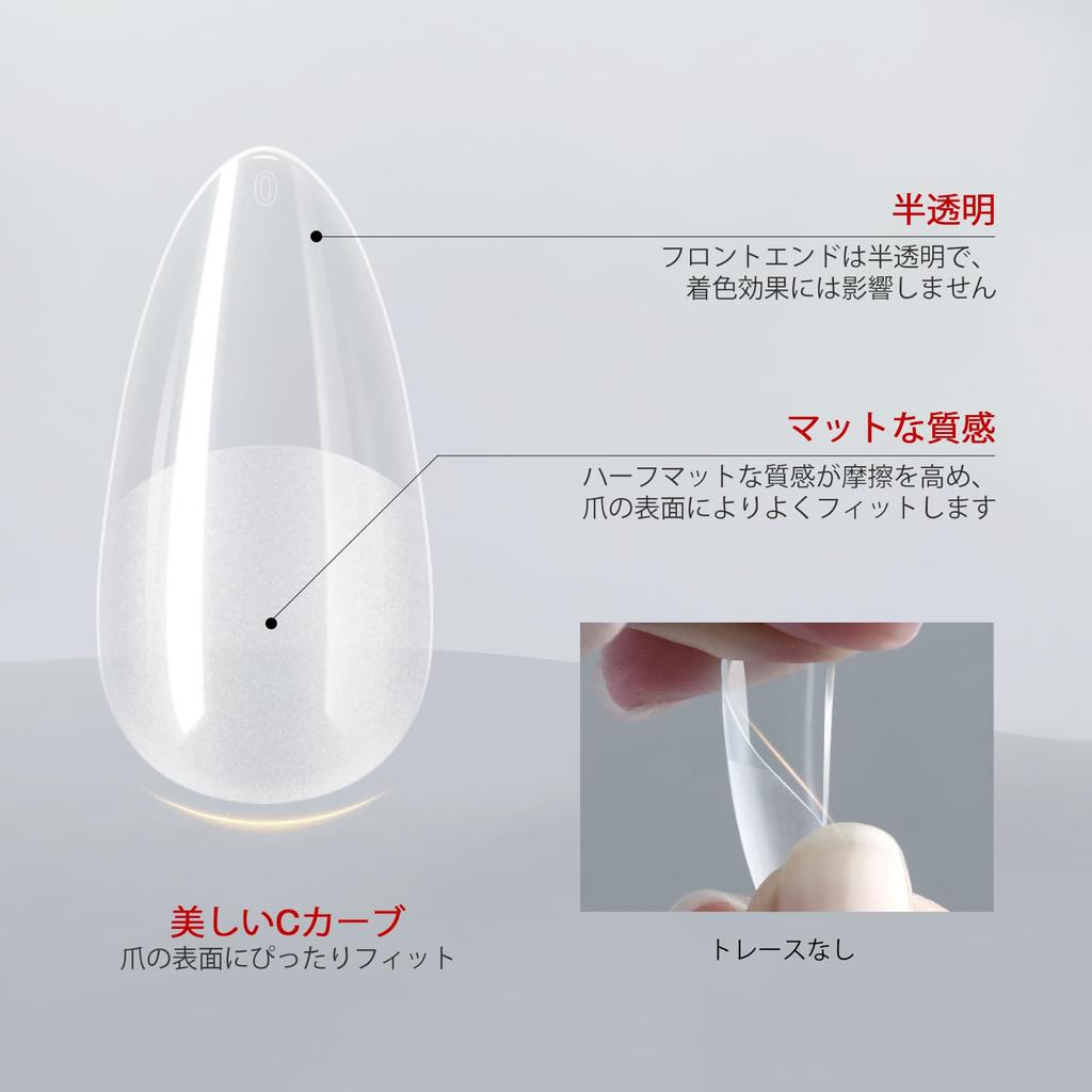 Saviland Clear Nail Tips, 550 Pieces, Ultra-Thin Clear Tip, 10 Sizes, Easy To Use, Natural Fit, Matte, Nail Lengthening (04)