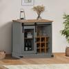VidaXL Buffet HALDEN Sliding Door Grey 80x40x80 Cm Solid Wood, Storage Cabinet, Kitchen Storage Cabinet, 4018423