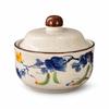 Retro Chinese Ink Wash Style Ceramic Stew Pot with Lid - Single Serving Double Boiler and Steamed Egg Bowl.