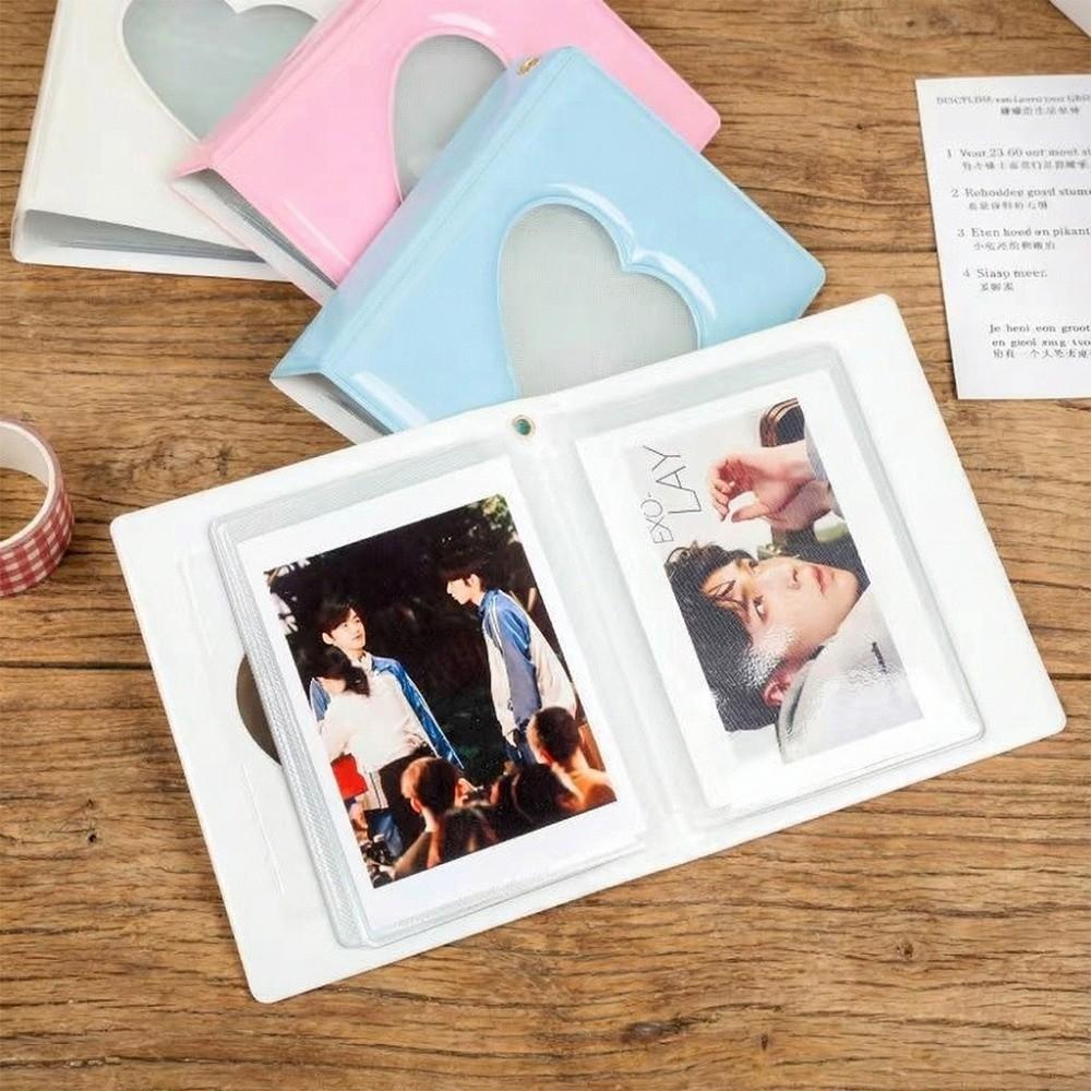 Portable Photo Album 3 Inch 40 Pockets Love Heart Card Book Photocard Album  Kpop Photocard