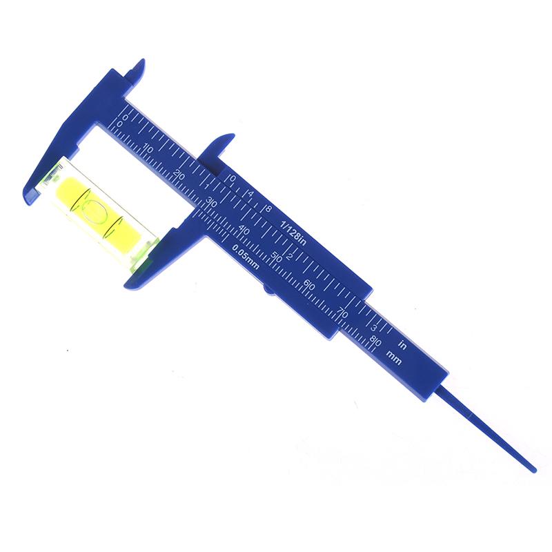 1Pc Mini Sliding Vernier Caliper Plastic Measure Ruler Gauge Double Scale 80Mm