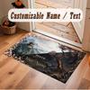 Abstract Personalized Theme Crystal Velvet Floor Rug Personalized Custom Name Text Warm Carpet Home Decoration