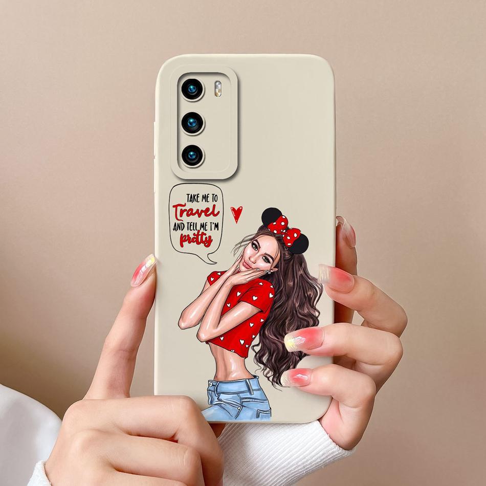 Hot Case For Huawei P40 Pro Multiple Patterns Soft Liquid Silicone Upgrade Full Protection Funda For HuaweiP40 P 40 P40Pro Cover