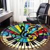 1pc Music Notes Office Round Area Rug,  Mat Suitable ForOffice, Under Office Chairs Bedroom Living Room Home Decor, Room Deco