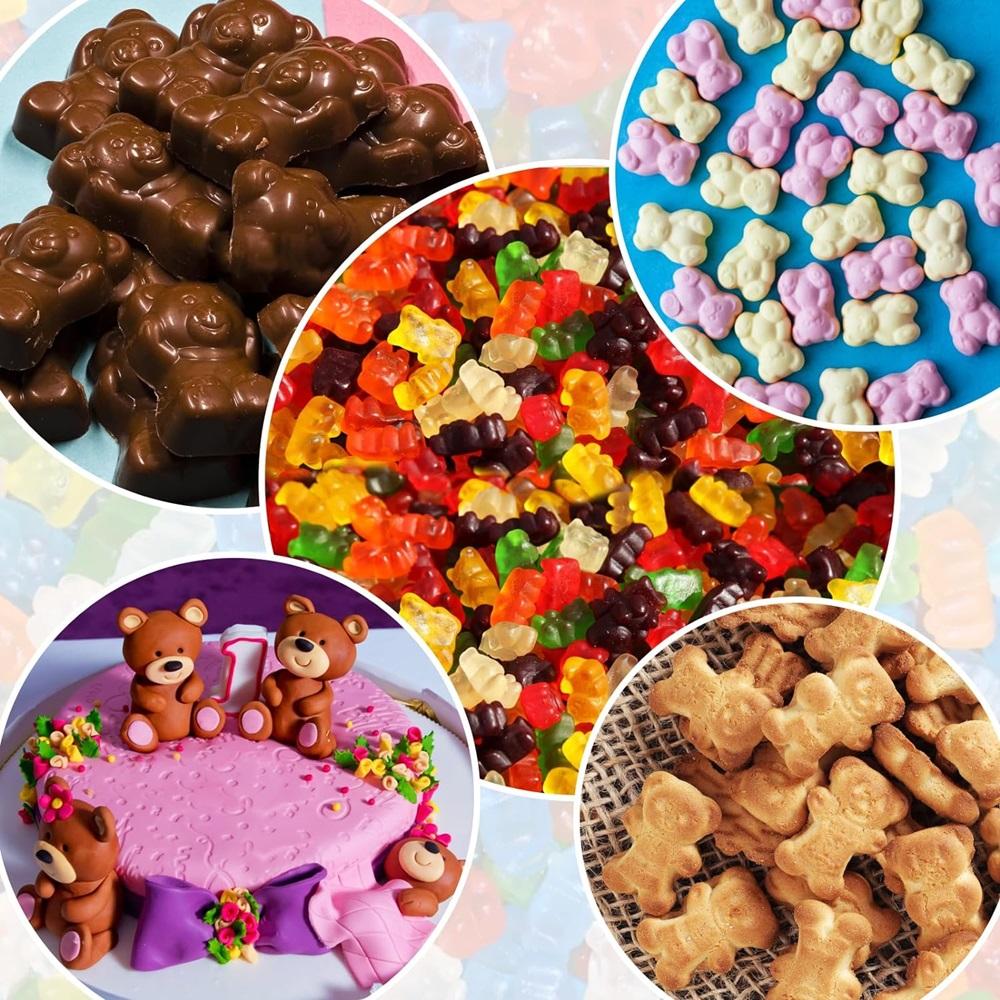 Mini Fudge Molds Silicone Chocolate Fudge Molds with Dropper Non-stick Food Grade Jelly Bear Cake Candy Tools Baking Molds