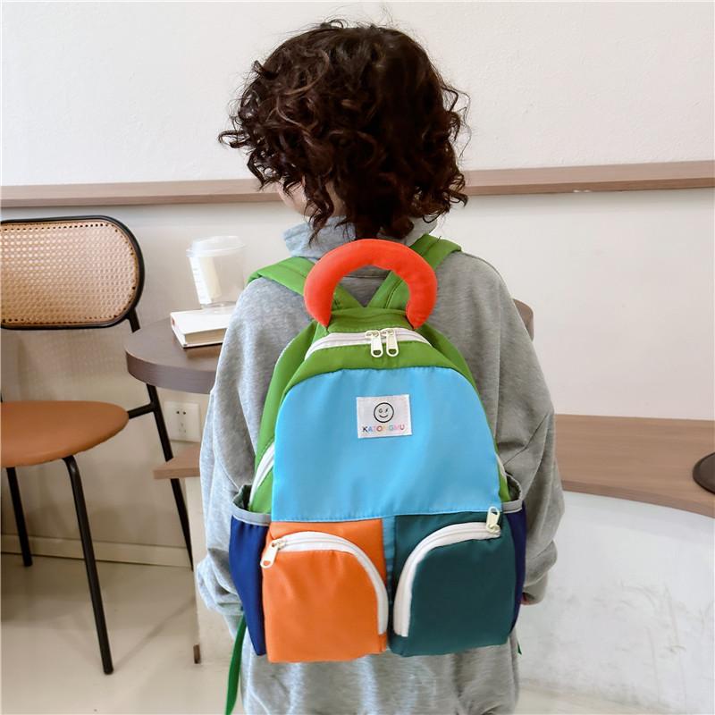 Trendy Lightweight Children's Backpack In Blue Pink And Green For Kindergarten Students