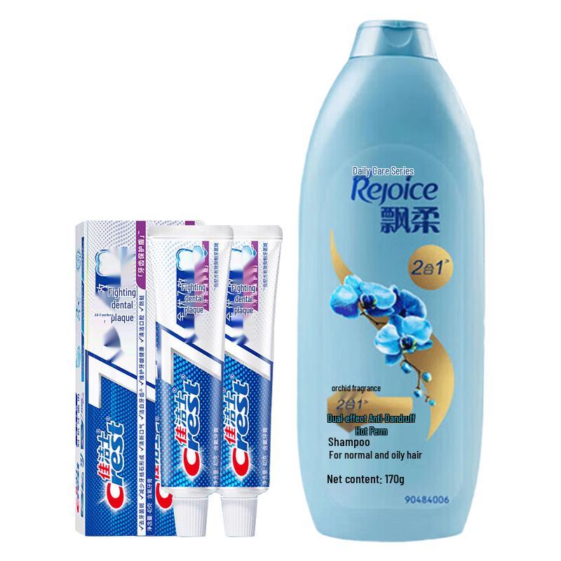 Crest Toothpaste & Rejoice Shampoo Family Set