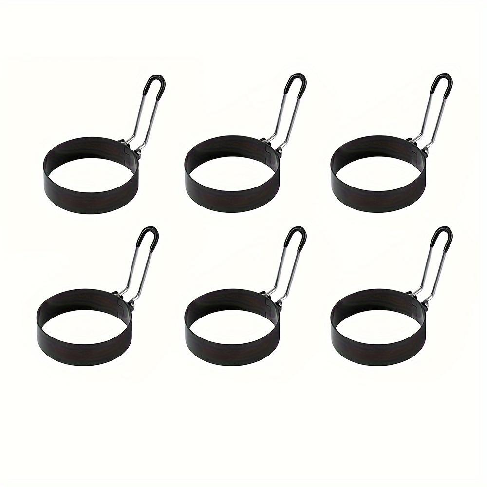 4 Stück 6 Stück Eierringe, Eierringe zum Braten, Runde Eierkocherringe, Eierringe mit Silikongriff, Eierringe für die Frühstückszubereitung auf der Grillplatte