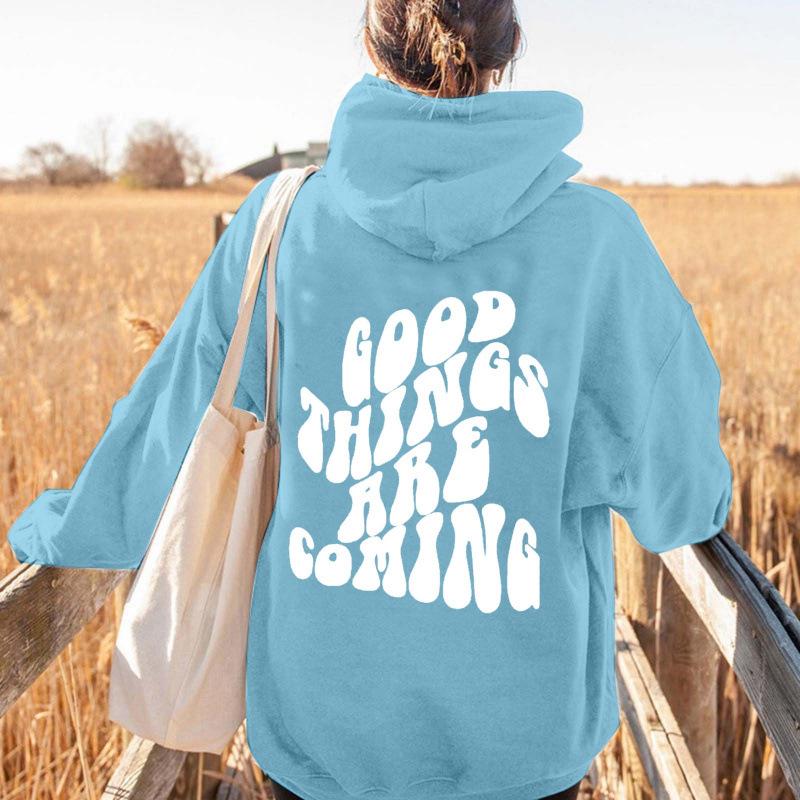 Drop Shoulder Fleece Lined Hooded Pullover Sweatshirt - Long Sleeve Casual Sportswear XL