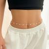 Double-Layer Faux Pearl & Metal Sequin Waist Chain - Stylish European & American Design