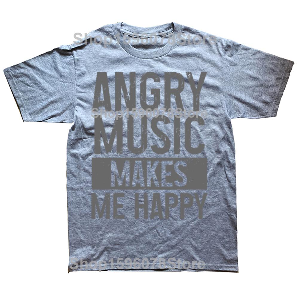 Funny Angry Music Heavy Metal 100 Cotton Tshirts Men Fashion Print Tshirt Loose Oversized Streetwear Hip Hop Unisex T Shirt