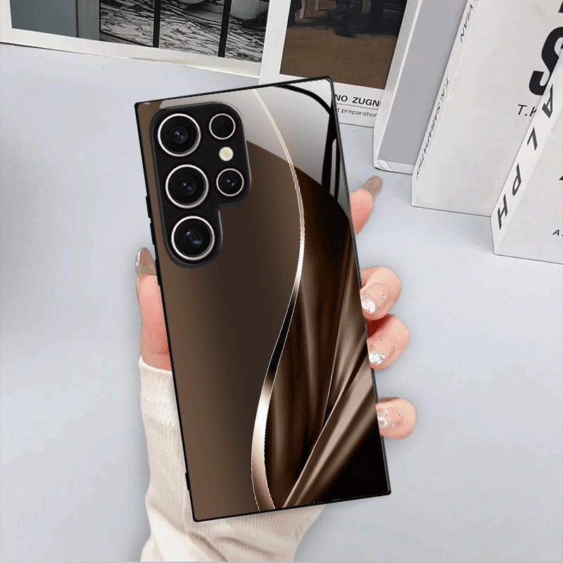 Brown gradient PhoneCase Glass PhoneCase for Samsung Galaxy S26 S25 S24 S23 S22 S21 FE Ultra Plus Dropresistant Men's style
