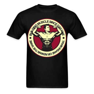 Muskelaufbau seit Tag eins Shirt Gym Fitness T-Shirt Größe S-6XL