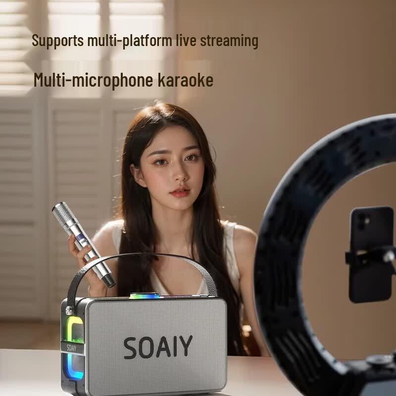Soaiy K55 Bluetooth KTV Speaker with Wireless Microphone (CN Version)