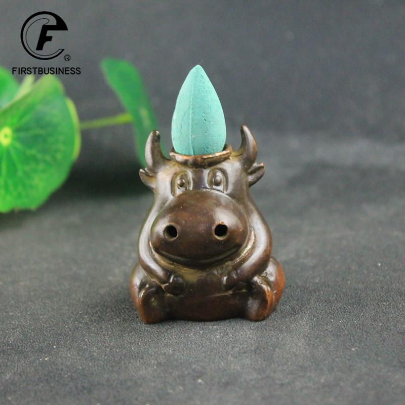 copper Wall Street bull Incense Ornament Copper Cute animal Backflow Incenser Retro Sandalwood Stove Classic Incense Burner