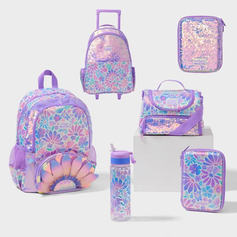 Zaino Scolastico Smiggle per Bambini Ragazze Grande Capacità Stampa Cartoni Animati Borsa in Nylon con Spallacci Ammortizzati Stile Fresco Dolce