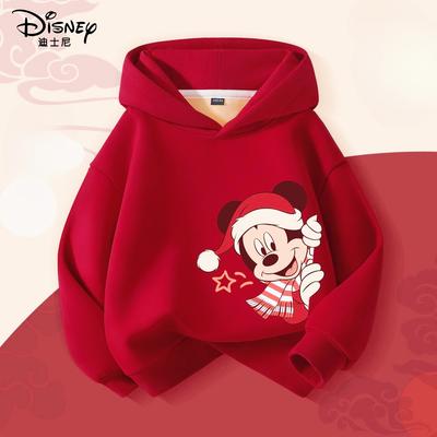 Świąteczny Nadruk Myszki Miki i Minnie Bluza z Kapturem dla Dzieci Chłopiec Dziewczynka Jesień Zima Codzienna Zewnętrzna Casualowa Ciepła Miękka Odzież Sportowa