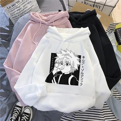 Kawaii Hunter X Hunter Bluzy Bluza Killua Zaoldyeck Anime Manga Czarne bluzy Bluzy Topy Ubrania