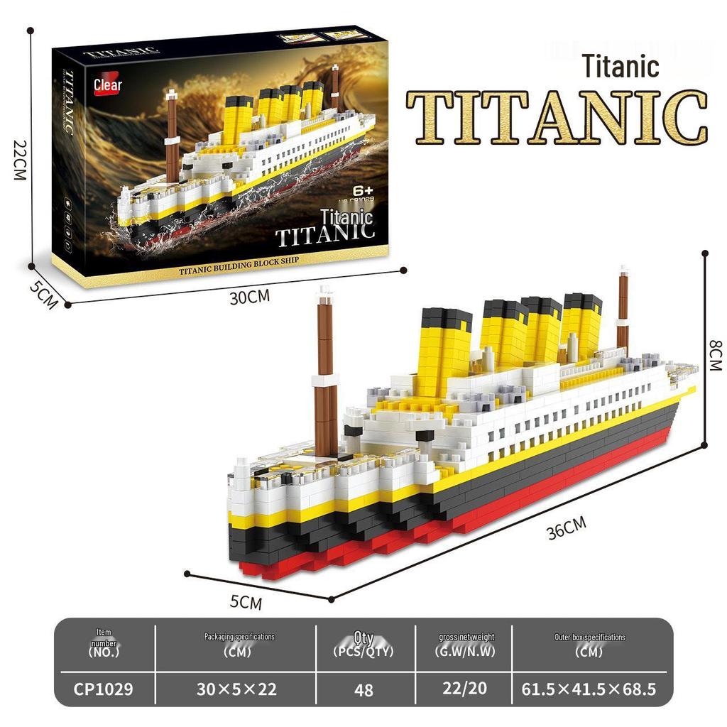 Titanic Large Building Blocks Model: High-Difficulty Giant Ship Toy