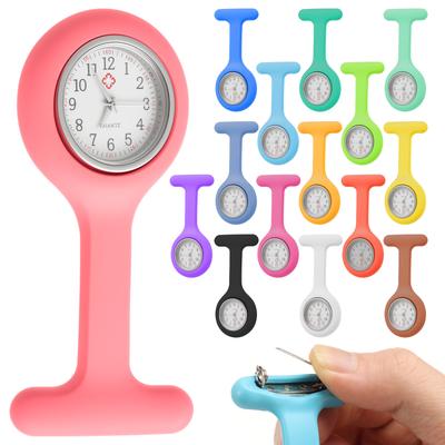15 Pcs Clip On Nurse Watch Women Men Nurse Watch Silicone Lapel Pin Pocket Fob Stethoscope Watches for Student Doctor and Adults