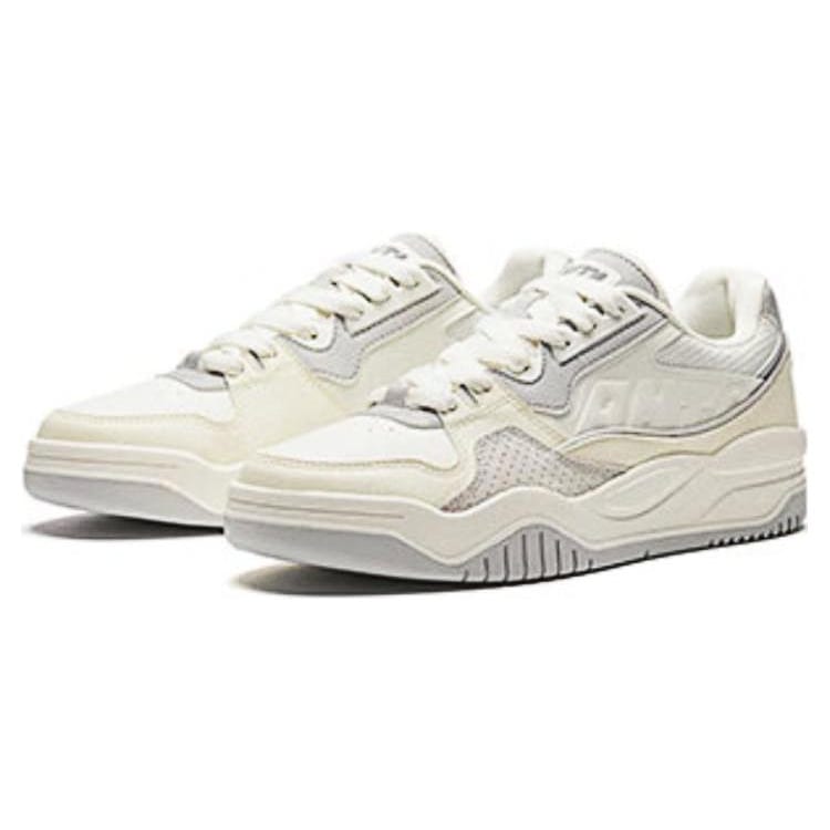 Anta Grand Slam Slip Resistant Abrasion Resistant Low top Skateboard Shoes Men's White Gray 112348060-8