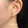 18K Gold Plated Geometric Heart Zircon Stud Earrings - Light Luxury Design