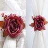 Cloth Flower Curtain Tie Backs Rose Curtain Tieback Clip Decorative Rope Holdbacks Window Buckle for Window Decoration