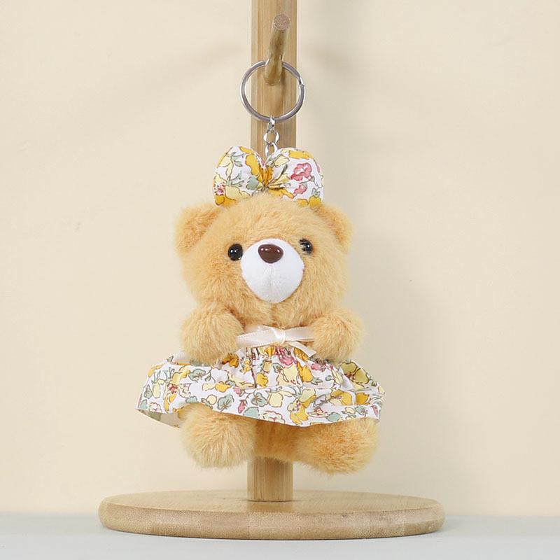Plush Teddy Bear Keychain With Cartoon Dress For Kids And Bag Decor