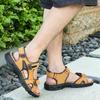 Summer Men's Fashion Casual Sandals Waterproof Leather Sandals  Outdoor Hiking Sandals Beach Sandals Wading Shoes Plus Size 38-46