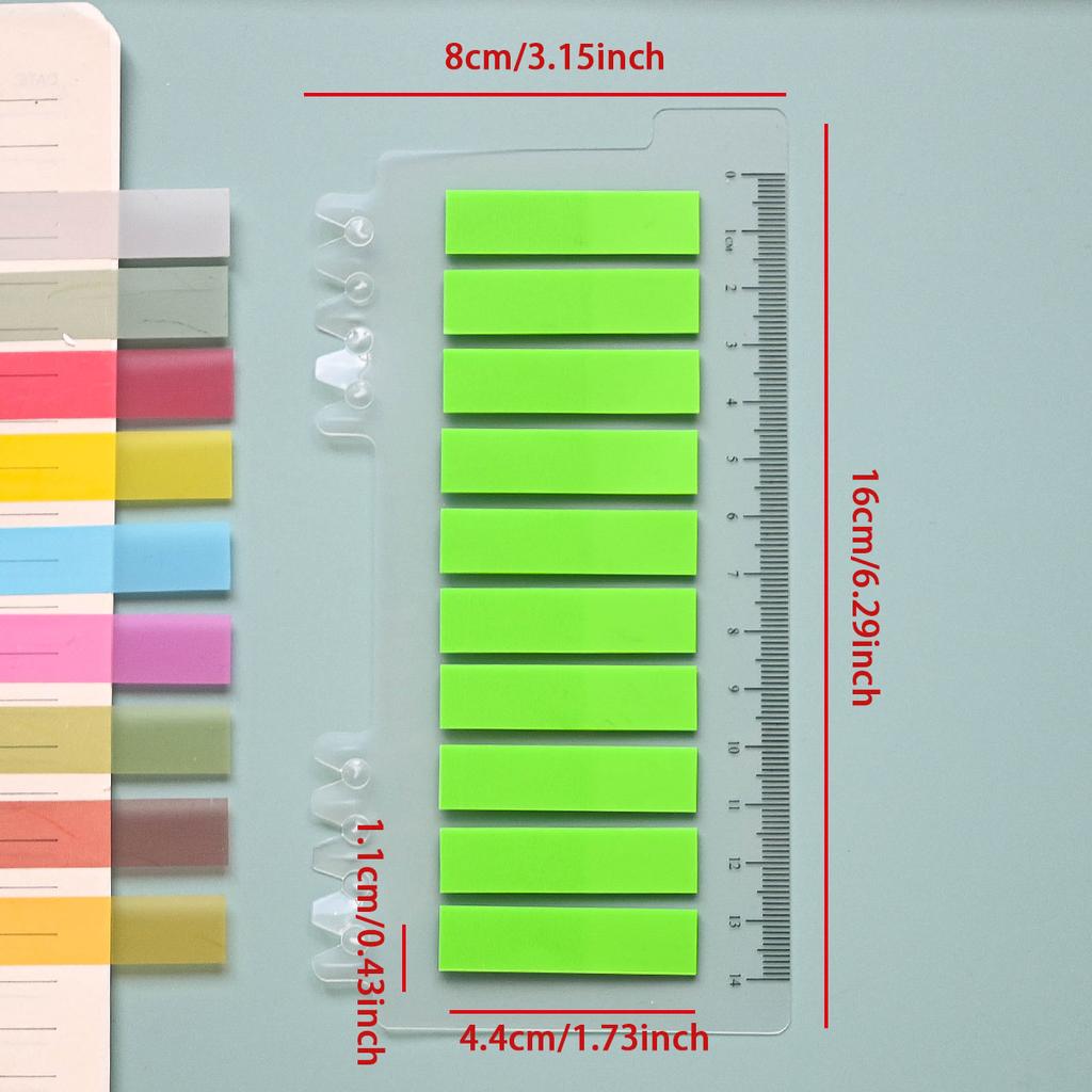 200-3200Sheets Waterproof Sticky Notes, Monochromatic, Plastic Memo Pad with Ruler for School, Office, Student Stationery