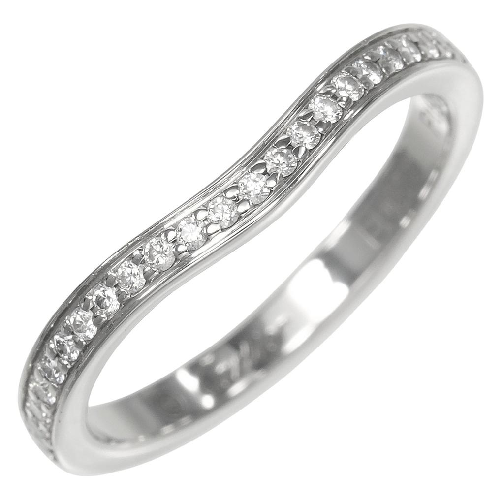 CARTIER Ballerina curve Ring Pt950Platinum/diamond #4.1(US Size) 2.87g Women Used
